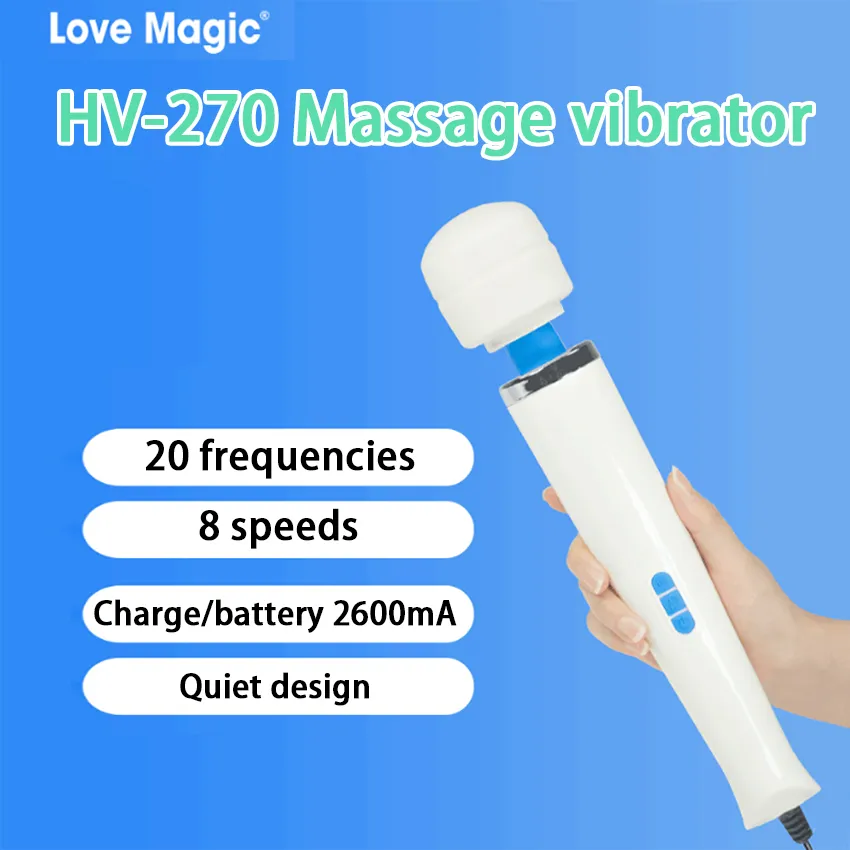 Premium Quality Love Magic Różdżka Full Body Massager Av Vibrator 8 Speed ​​20 Częstotliwość Częstotliwość żeńska masturbacja seksowna zabawki