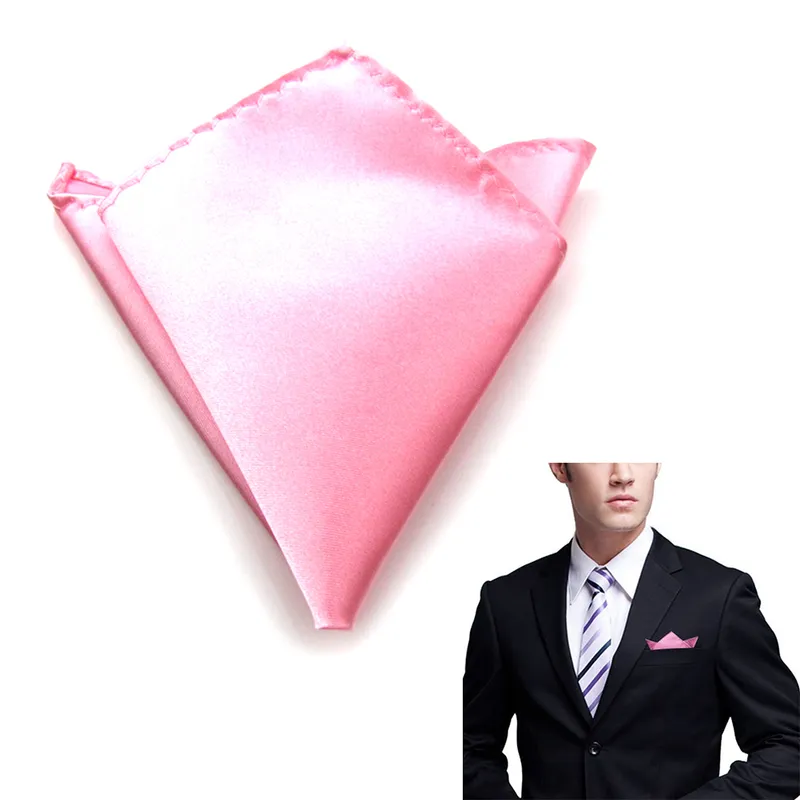 Classic Men Pocket Square Hanky Satin Plain Suit Wedding Party - Foto 7