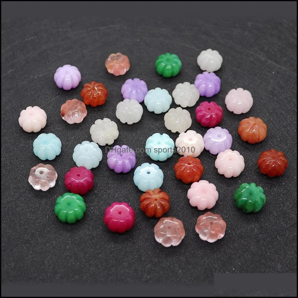 8x14mm pumpkin shaped crystal stone beads pink white green orange punched loose bead diy jewelry making accessories sports2010