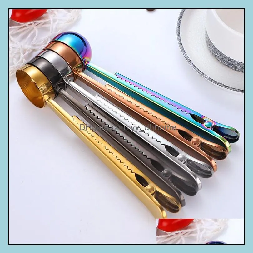 5 colors coffee scoops measuring tools 10ml bake spoons measure spoons with clip