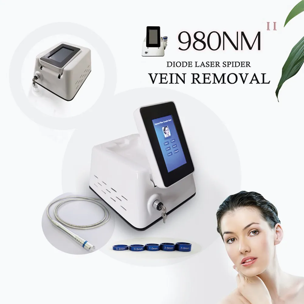 980NM Spider Vein Treating Laser Beauty Machine för salong och klinik med dörr till dörrtjänst av DHL eller UPS Express Company