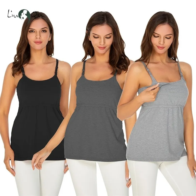 3 pc's/1 pc's verpleegkundige kraamtank top borstvoeding mouwloos vest top zomer verpleegkundige tops ingebouwde bh-moederschap camisole 210225