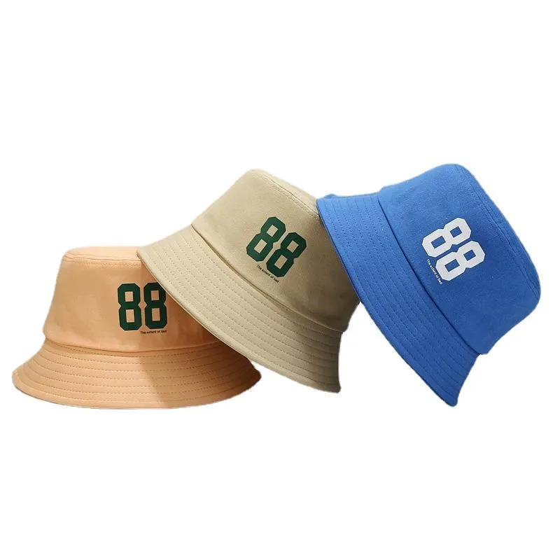 Boinas chapéu de balde Mulheres homem 88 figura cor de cor de algodão sólido Cap hip -hop Panamá Personalidade de verão Sun Outdoorberets