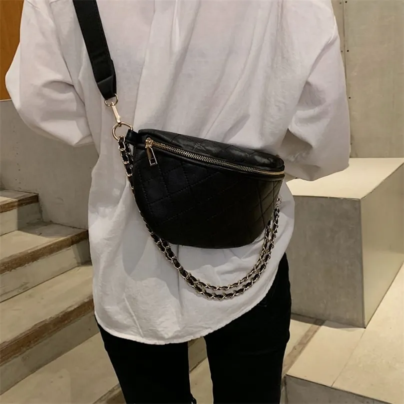 سلسلة المرأة الخصر حقيبة عالية السعة حزمة مراوح الكتف Crossbody الموز حقائب الصدر مصمم الفاخرة حقيبة بحزام الإناث الورك محفظة 220513