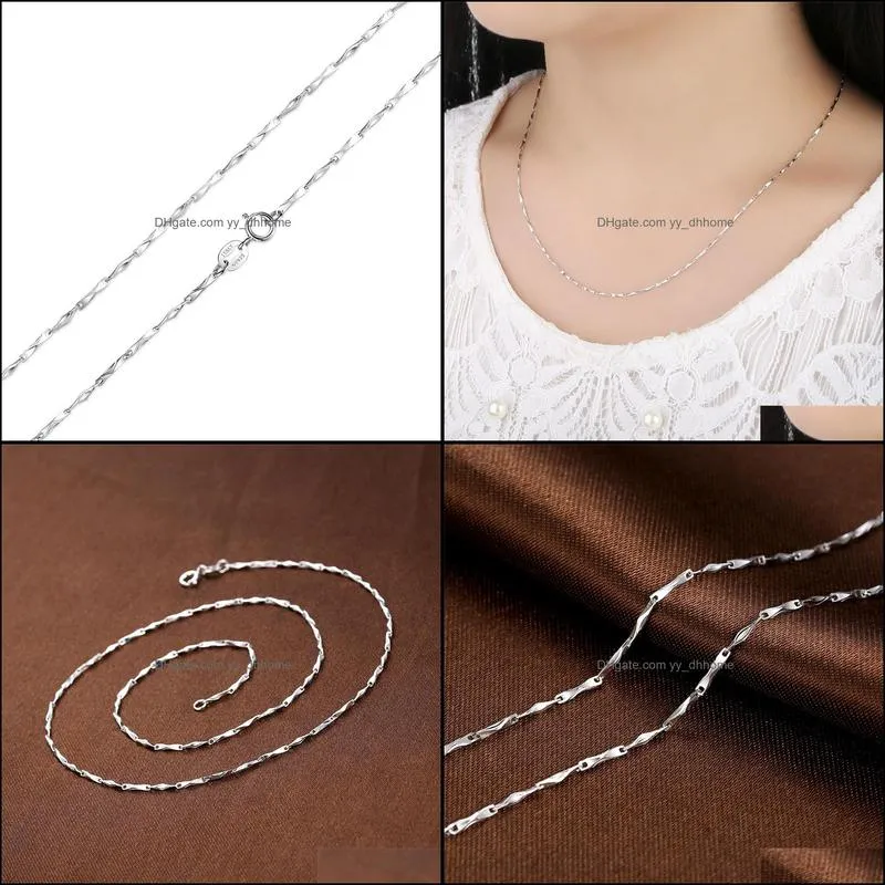 Solid 925 Sterling Silver Chains Necklaces Fit For Pendant Charm Women Men Luxury Fine Jewelry Gift Drop Shipping YMN041