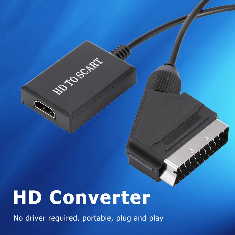  HDMI to SCART Adapter Plug and Play 1080P Video