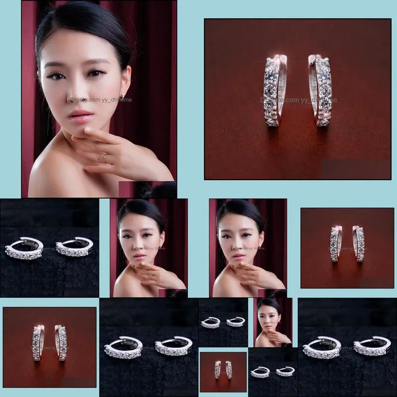 Cute Romantic Stud Earrings Jewelry 925 Silver Paved with Cubic Zircon Earring for Women