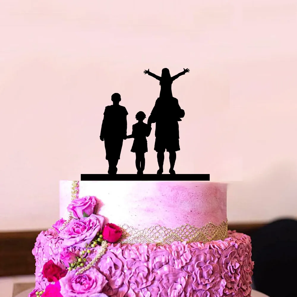 Family Style Cake Topper Wedding Party Family Party Anniversary Bridal Shower Decorations Kids Gift cake decor Rustic Wedding (4)