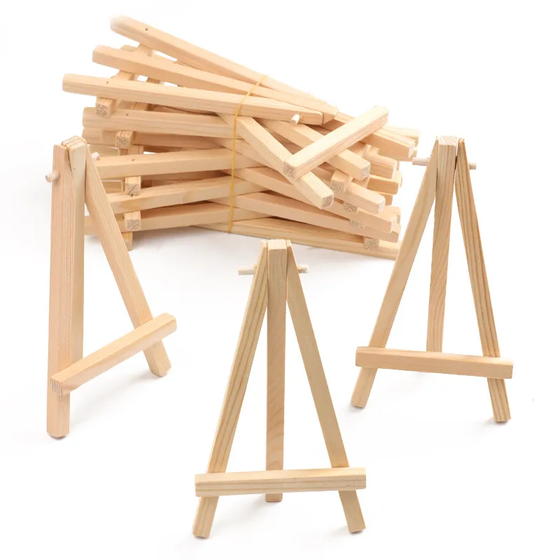 Mini Wood Display Easel Painting Tripod Tabletop Holder Stand for Small Canvases Business Cards Signs Photos XBJK2207