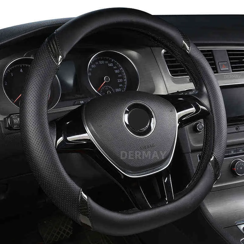 D Shape Car Steering Wheel Cover Pu Leather For Nissan Qashqai J11 Nissan XTrail T32 Golf 7 Tiguan 2019 2020 Kia Optima K5 2021 J220808