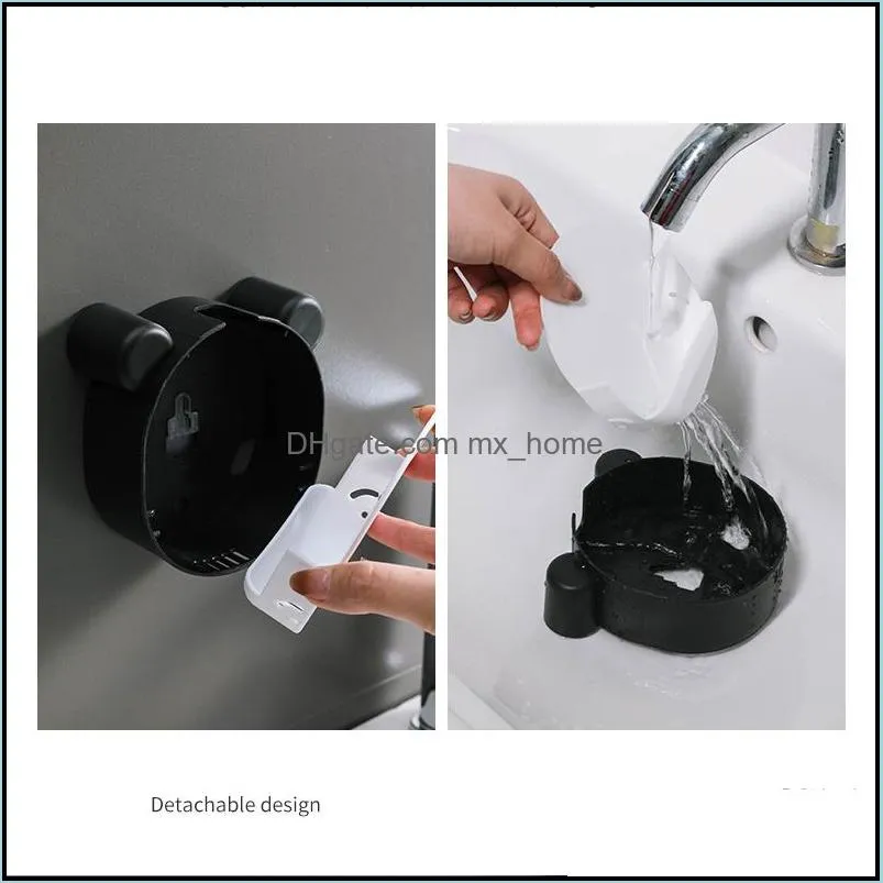 creative wall mounted soap holder drain soap box toilet hanging storage rack punch-free bathroom self adhesive accessories