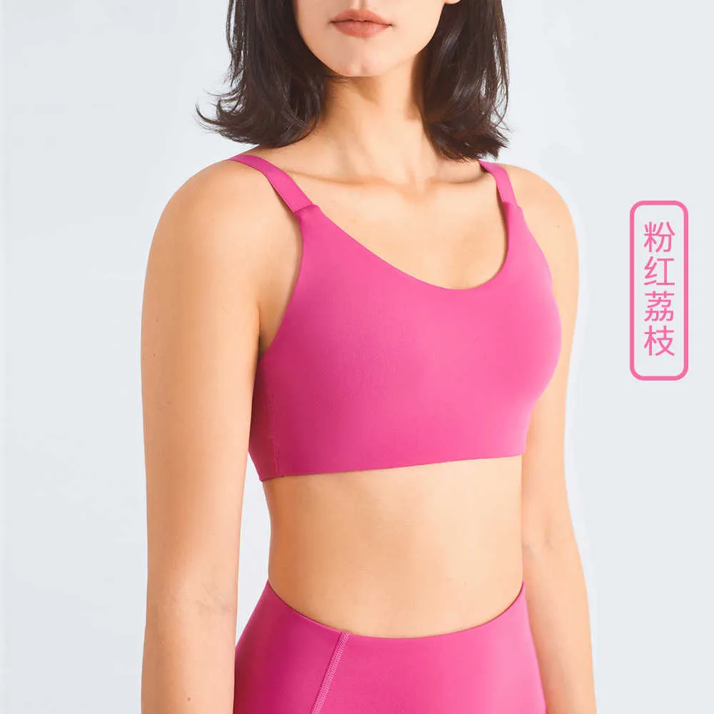 Fitness Bra Deep V Beautiful Back Sports Bra Gym Clothes Gathers Shockproof Yoga Tank Top for Women Underwear
