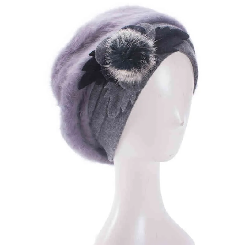 Dames vintage stijl wol mix loretta baret bloemen winter baske Franse kunstenaar jurk cap t496 j220722