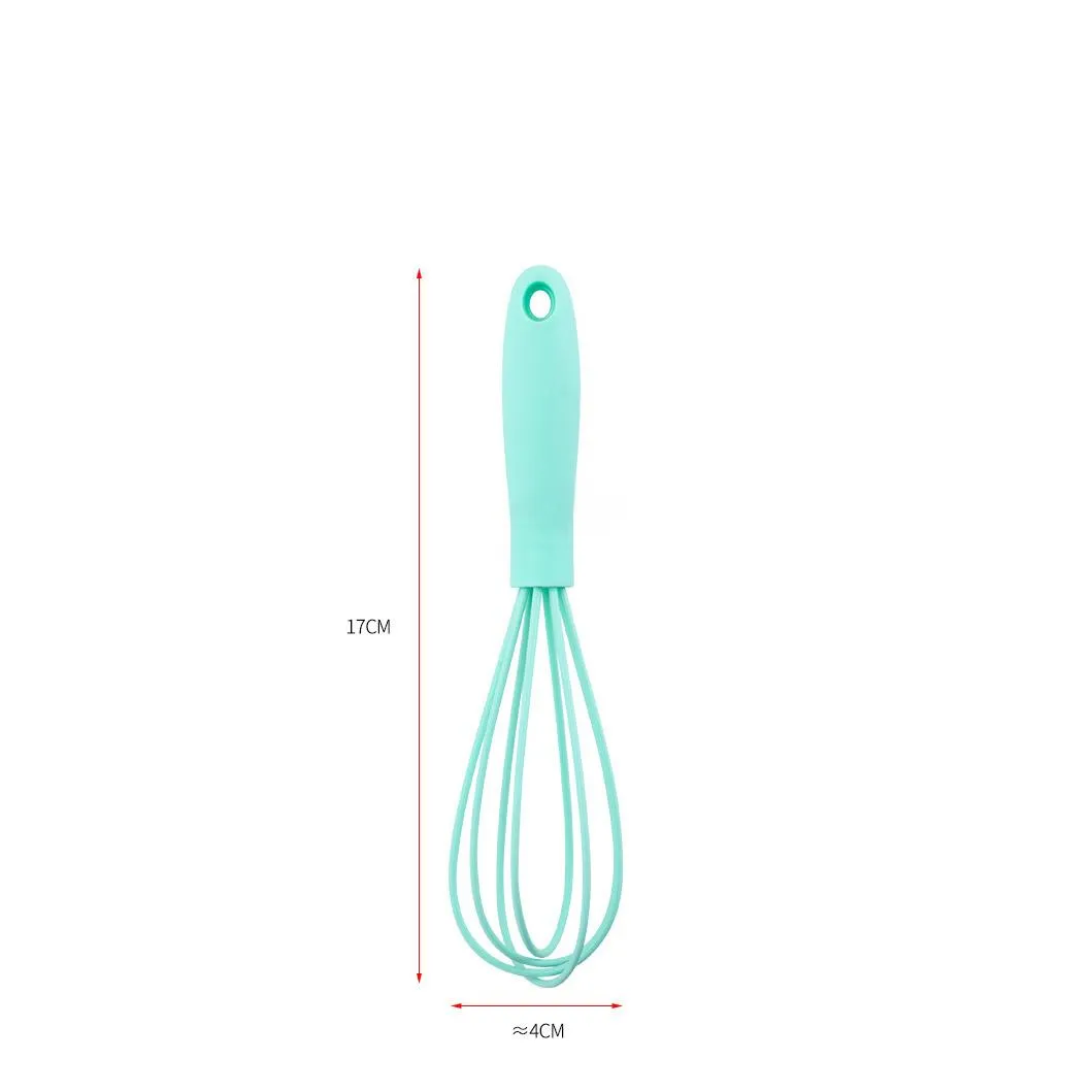 Stainless Steel Silicone Handle Egg Beater Mini Tools Drink Whisk Mixer Foamer Kitchen Agitator CPA3416