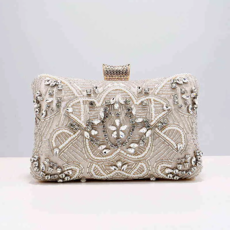 Torby wieczorowe Przyjazd Frezowanie Kobiet Dzień Sprzęgła Jedna Strona Party Moda Diamentów Haft Torebki Gift Bridal Wedding Bags 220328