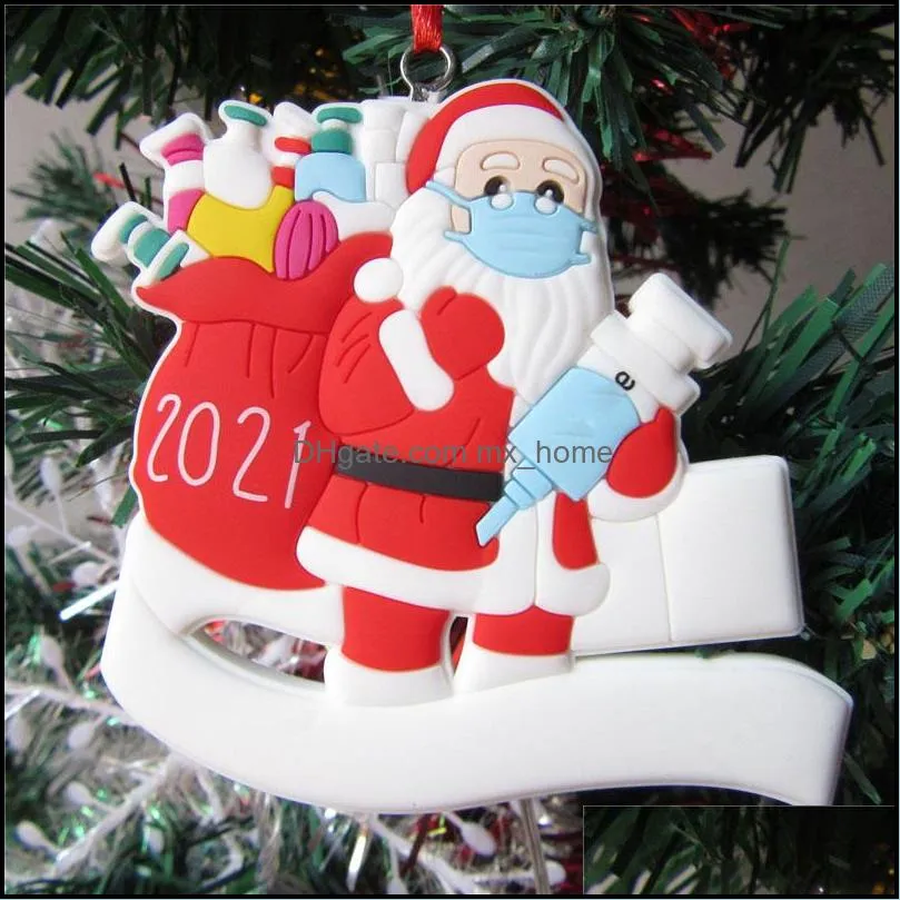 Party Decoration Santa Claus Elk Snowman Family Christmas Tree Ornament Gift for Mom Dad Kid Grandma 2021 Xmas Doorplate Pendant