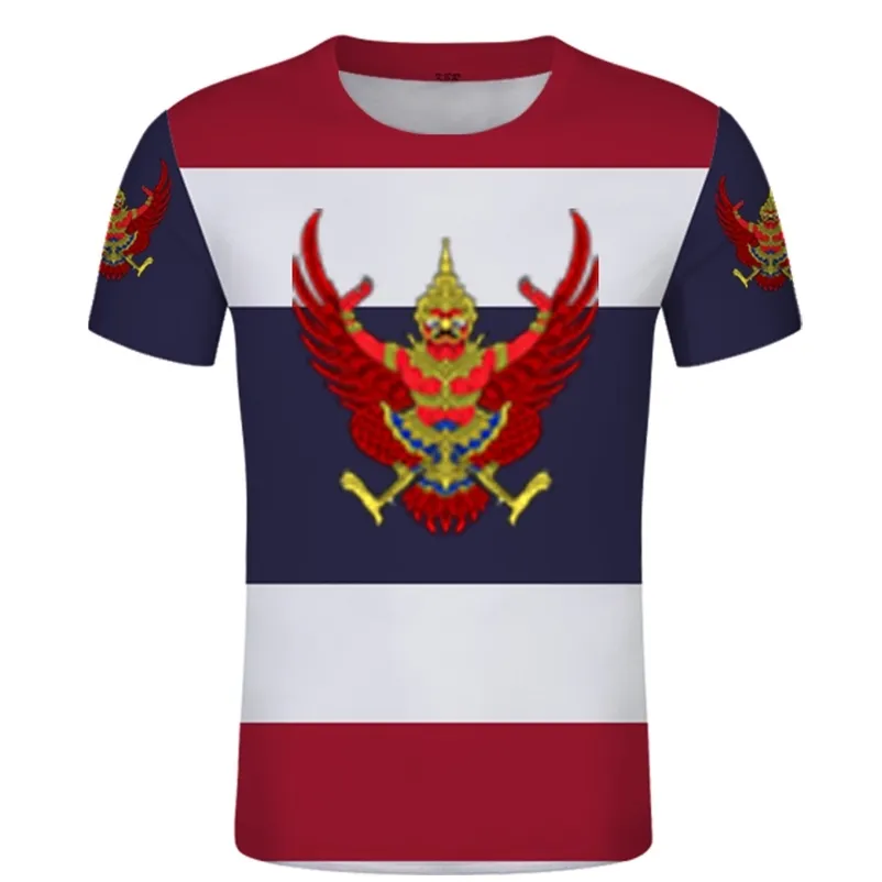 Tajlandia flagowa koszulka Summer Darmowe niestandardowe mężczyzn koszulka Thai Tshirts Flag Emblem Tee DIY Nazwa kraju Numer 220609