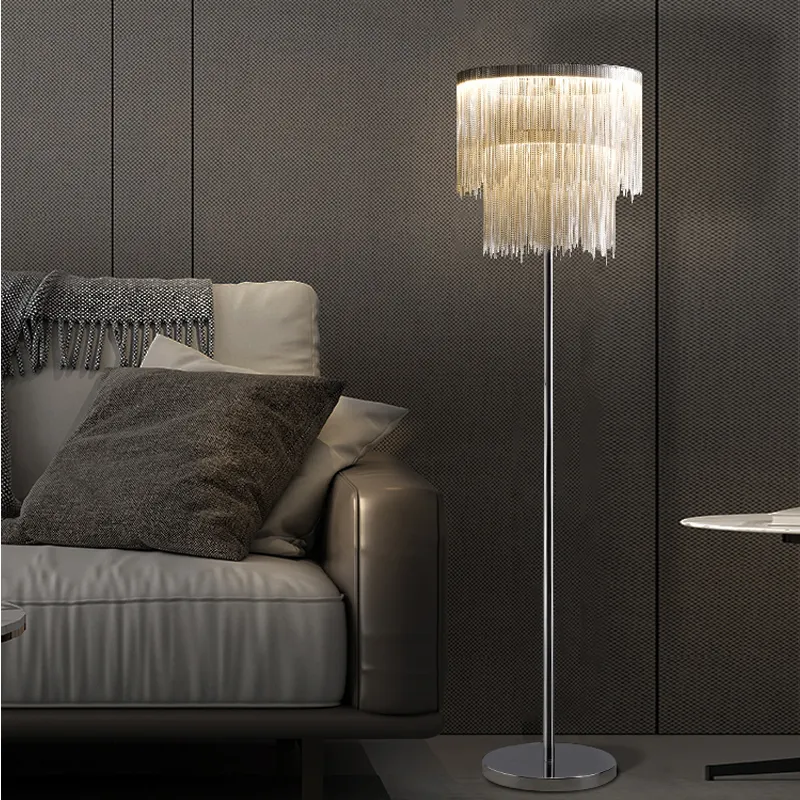 Tassel floor lamp Creative personality bedroom table lights post-modern light luxury living room designer floor lamps