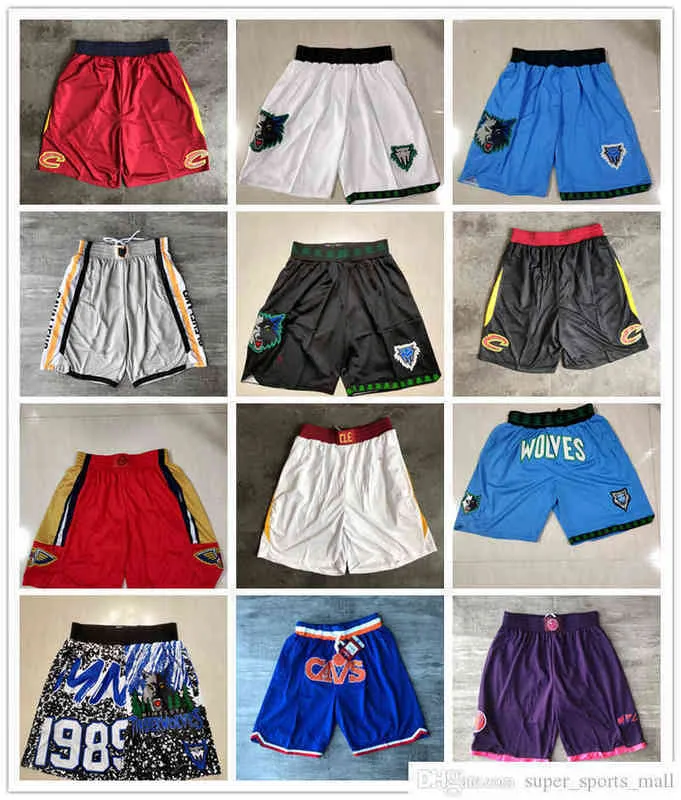 Alle Team Just Don Basketball-Shorts, Mesh, Retro-Sport, kurze Hip-Pop-Hose mit Tasche, Reißverschluss, Jogginghose, Schwarz, Weiß, Blau, Rot, Grün, 026