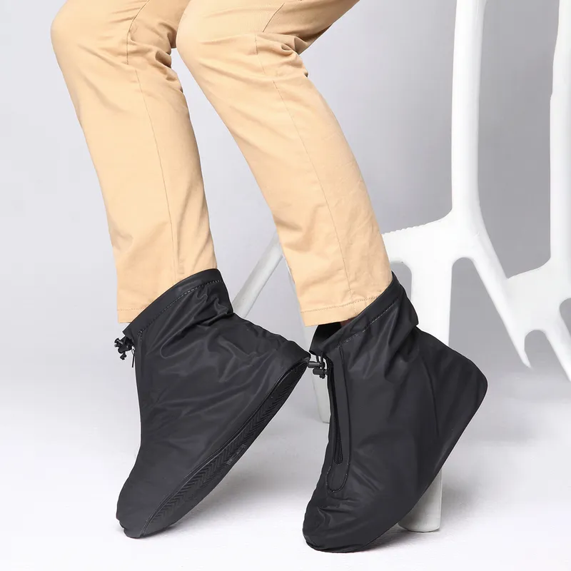 Couvre-chaussures Imperméables Pour Vélo - Avec Bandes Réfléchissantes - Homme Et Femme, Taille L - 4