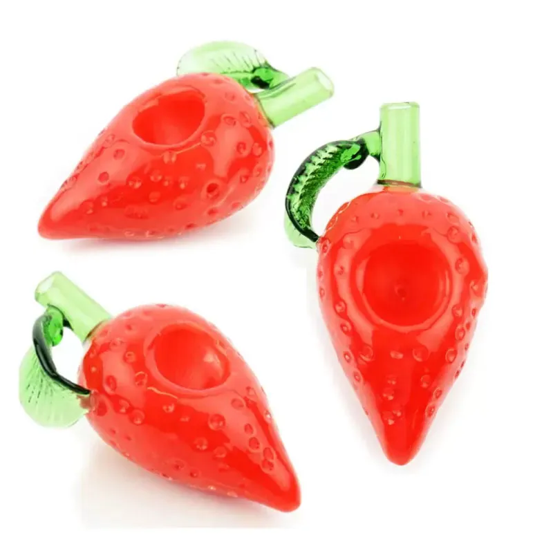 Strawberry Styles Glass Hand Pipes For Tobacco Rigs Smoking Bongs 4inch Herb Burner Length