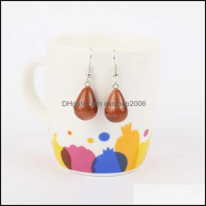 wholesale jewelry waterdrop earrings for ladies handmade natural stone drop-shaped earring mixed