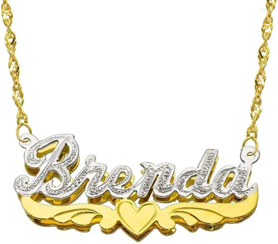 Pendentif Colliers Hip Hop Nom Personnalisé Collier Personnalité Acier Inoxydable Or Ras Du Cou Lettre Coeur Pour Les Femmes Cadeau Elle22