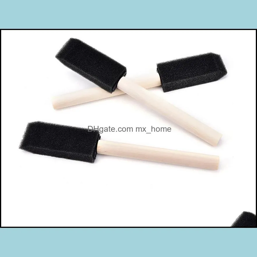 10 Pcs/lot Foam Brush Sponge Wooden Handle Brushes for Watercolor Oil Stain Art Craft Painting Drawing Project Tool Supply free