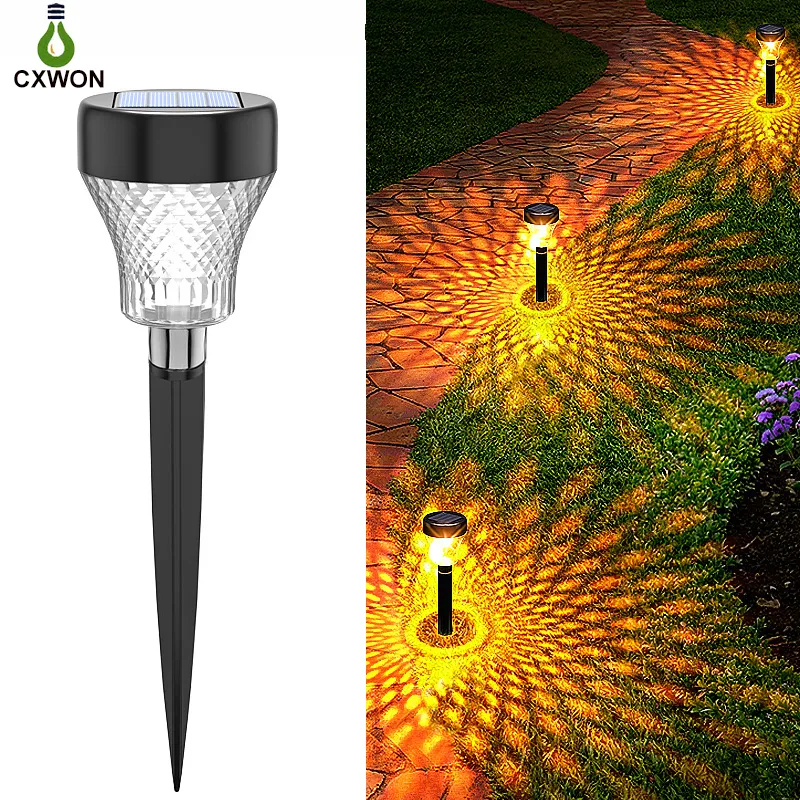 2022 Luci da giardino Decoartive Outdoor Waterproof Solar Pathway Light con proiezione colorata per prato Cortile Passerella