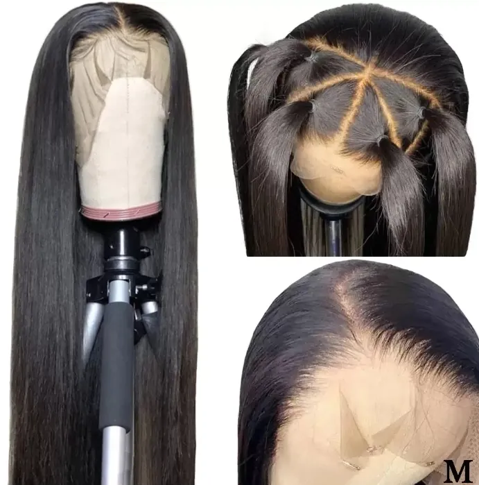 Naturlig färg 13x4 Spets frontala peruk Silkeslen Straight Burmese Human Virgin Hair Omber Hight T4/27 P #4 Spets Front Wigs For Black Woman Fast Express Delivery