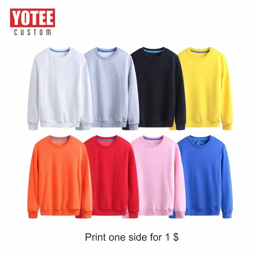 Yotee Trendy Hoodie Sweatshirts Höst Vinterrundan Anpassad långärmad Kvinnor och män Sportskjorta 220325