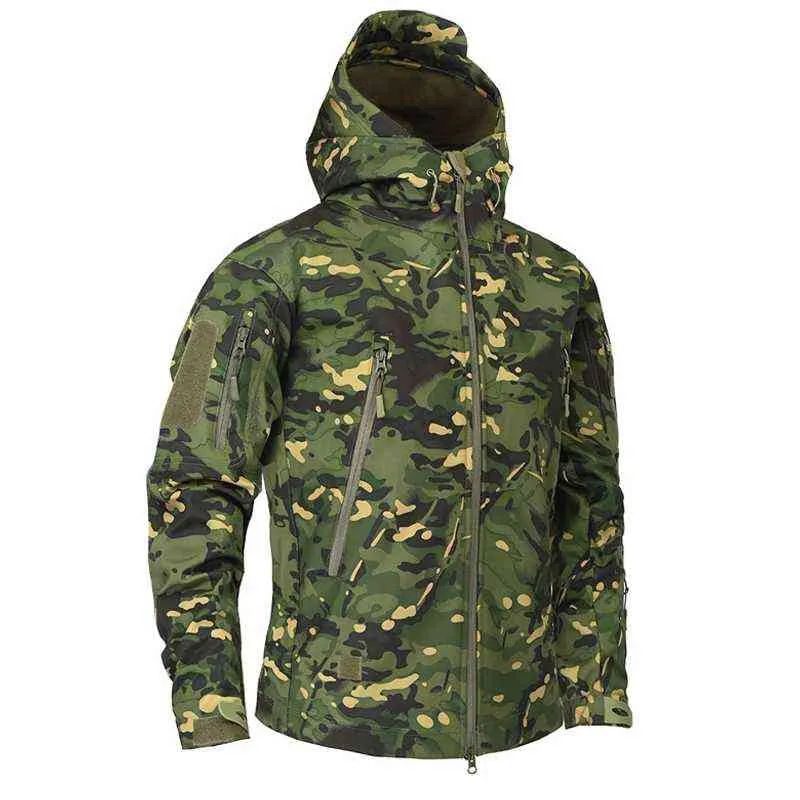 Mjuk skal militär taktisk jacka män vattentät varm vindbrytare US Army kläder vinter stor storlek män kamouflagjacka l220706