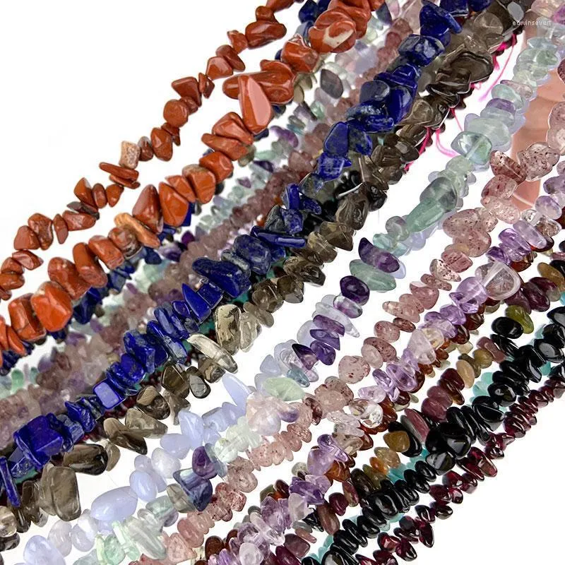 Autre 5 à 8 mm Garnet Quartz Fluorite Lapis Lazuli Tourmaline Agates Perles 34 '' Chips de forme libre naturels DIY LOBE POUR LES JIANIR FAIRE EDWI22