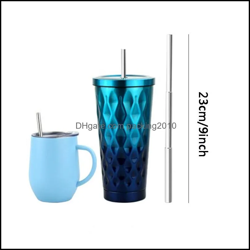collapsible metal straw set outdoor portable reusable drinking straw with brush stainless steel foldable straws bar kitchen tool