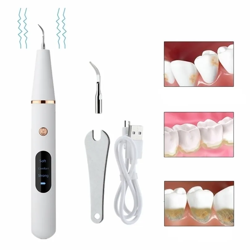 Nettoyeur de dents à ultrasons dissolvant de calcul dentaire électrique 3 Mode Rechargeable pour enfants adultes blanchiment de tartre de tache 220727