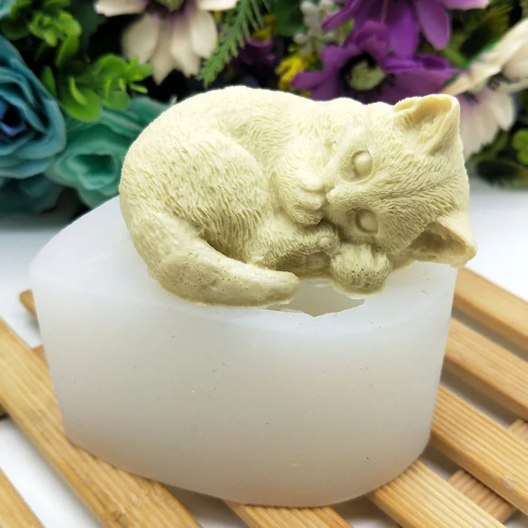 Stampo in silicone per torta di gatto Cartone animato Simpatico animale domestico a forma di animale Gelato Sapone fatto a mano Utensili da forno fai da te 2111552