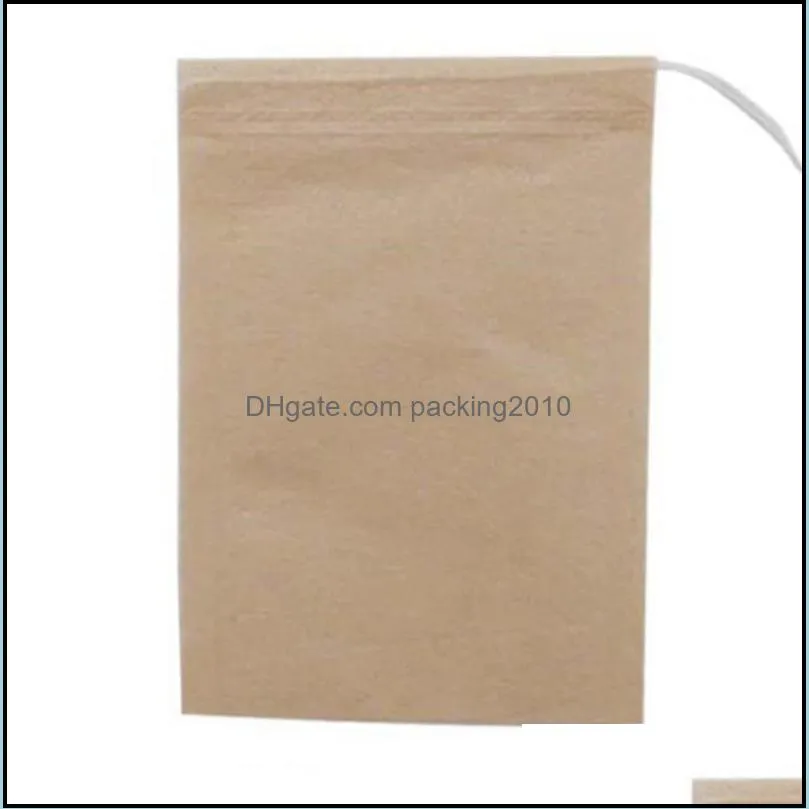 6*8cm Unbleached Tea Filters Wood Pulp Tea bags Tools Paper Drawstring Brown White Color bag