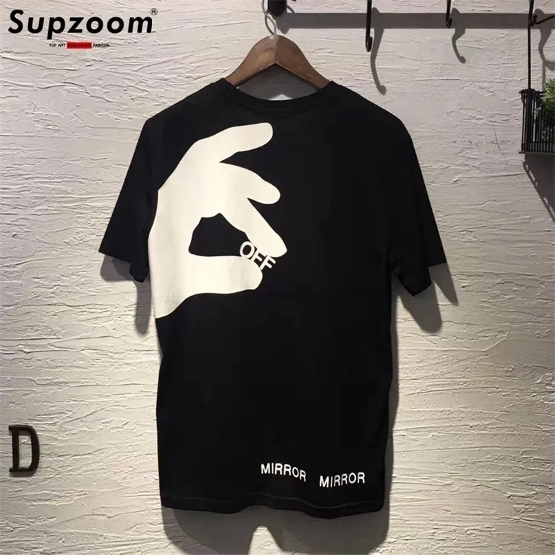 Supzoom Przyjazd Odzież Krótka dzianina Off Off Casual T Shirt Men Hip Hop Printing Bawełniany Tshirt Homme 220520