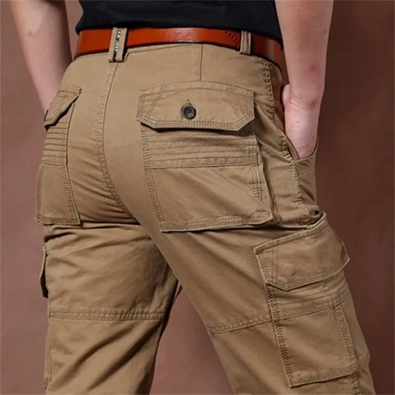 ICPANS Pantalones de carga Hombres Algodón Ejército militar Multi-bolsillos Baggy Denim Hombres Pantalones casuales Pantalones Monos Joggers Otoño 201128