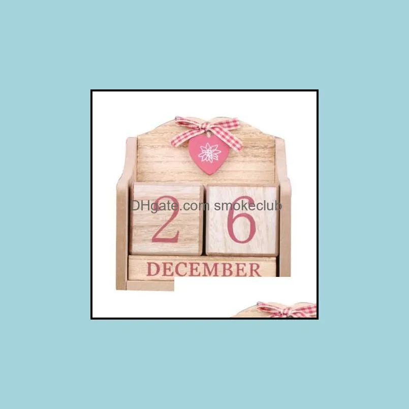 1 Pcs Creative Decorative Furnishing Calendar Wood Desktop Calendar European Pink Learning Periodic Planner Table Stationery