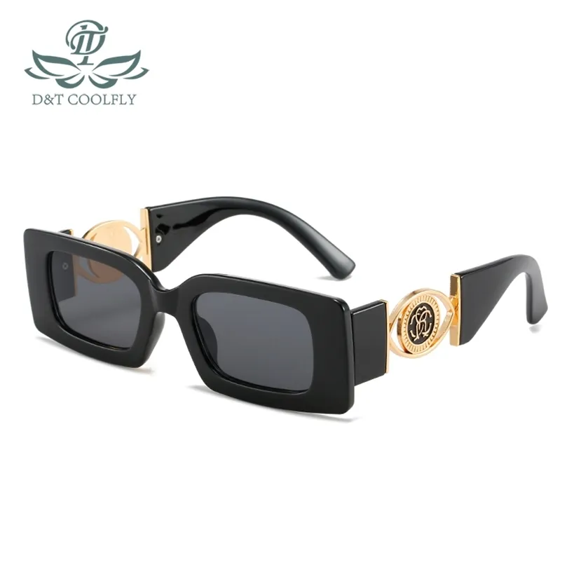 D T Fashion Rectangle Sunglasses Men Women Gradients Lens PC Frame Metal Trend Brand Designer Luxury Sun Glasses 220518