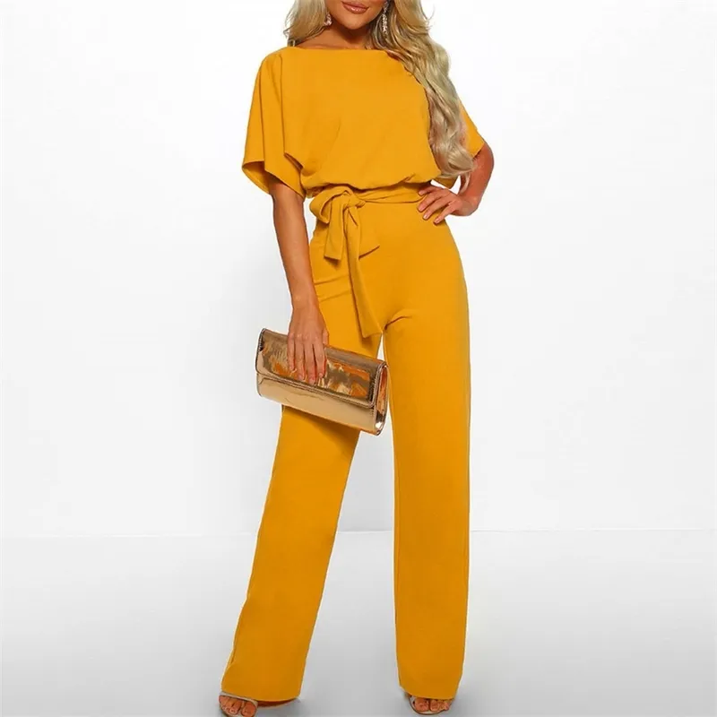 Combinaison Surdimensionnee Femmes A Manches Courtes Clubwear Combinaison Avec Ceinture Salopette Mode Pantalon Large Barboteuses Combinaison Femme W220427 Du 9 58 DHgate