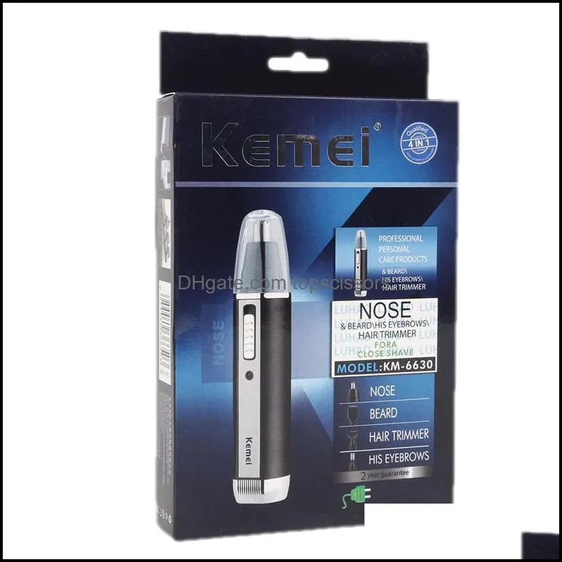 Kemei KM - 6630 4 in 1 Nose Hair Beard Eyebrow Rechargeable Electric Trimmer Electric Nose Trimmer Ear Shaver Hair Cliper Wholesale