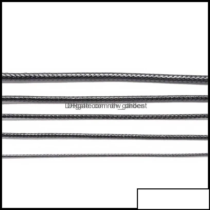 10M/Lot Dia 0.5Mm-2Mm Black Waxed Cotton Cord Thread String Strap Necklace Rope For Jewelry Making Supplies Wholesale 1531 Drop Delivery