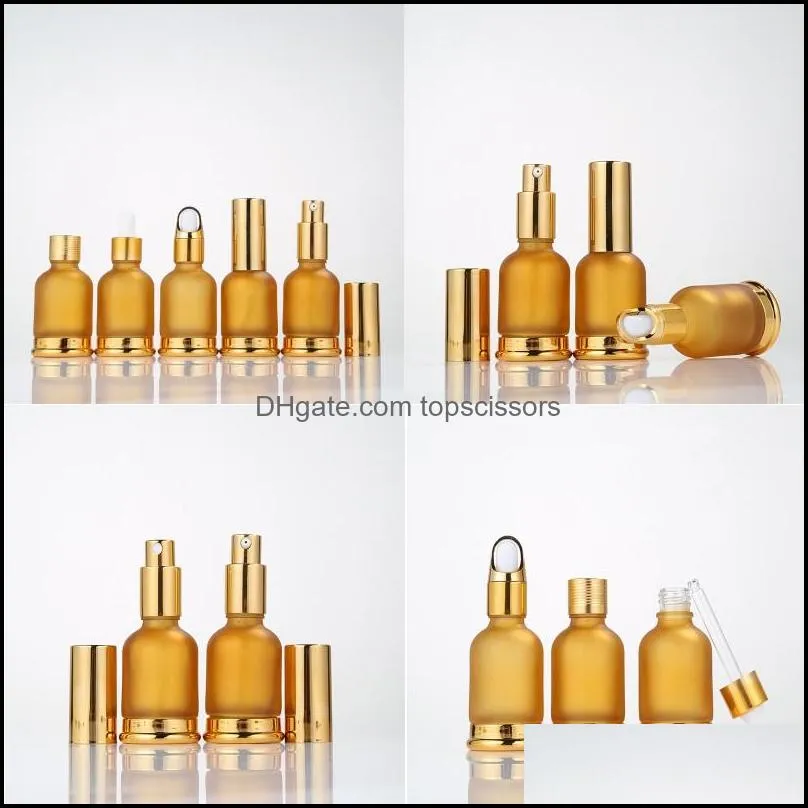 30ml Glass  Oil Bottles Vial Cosmetic Serum Packaging Lotion Pump Atomizer Spray Bottle Dropper Bottle Fast Shipping F2550