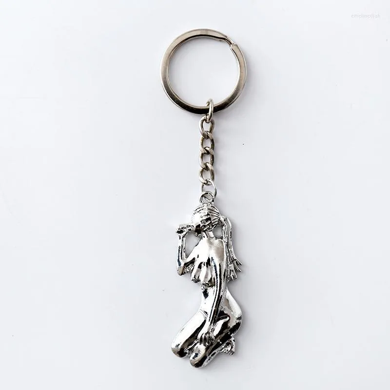 Nyckelringar kvinnlig mode retro nyckelkedja söt tjej konst hänge ängel amulet present beskyddare juvel ringkeychains emel22