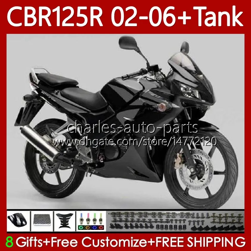 + Réservoir OEM Carénages Pour HONDA CBR 125R CBR 125 R CC CBR125R 2002 2003 2004 2005 2006 Noir gris Corps 124No.82 CBR-125 CBR125RR 02-06 CBR-125R 125CC 02 03 04 05 06 Carrosserie