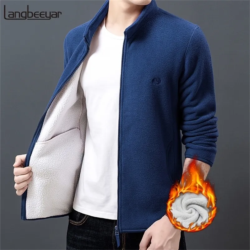 2020 New Fashion Thick Velvet Wind Breaker Fleece Jackets Mens Autumn Winter Trend Overcoat Slim Fit Casual Coat Men Clothing LJ201013