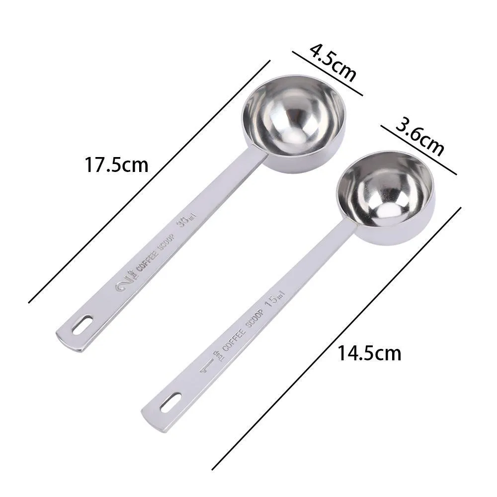 15ml 30ml Multifunctionx Coffee Scoop Measuring Scoop Spoon Cup Ground Stainless Steel Coffee Tablespoon Measuring Spoon H jllfxJ