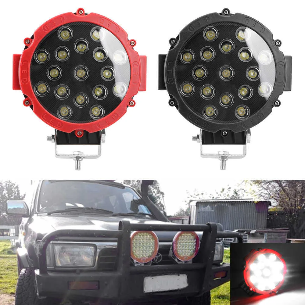 12V 24V 7 pouces 51W LED lumière de travail Spot 4x4 hors route conduite lumière antibrouillard pour JEEP tout-terrain UTE UTV ATV pick-up SUV camions